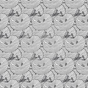 Seamless pattern of apples. Vector background