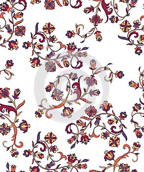 Seamless pattern with arabesque. Eastern ornament. Floral design for invitation, greeting card, wallpaper, background, web page.