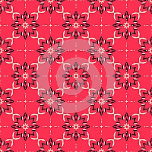 Seamless pattern with arabesques in retro style