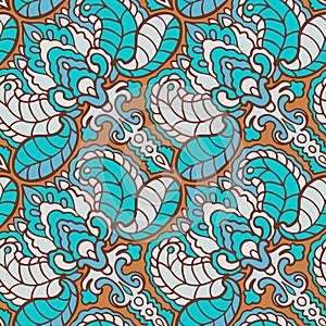 Seamless pattern with arabesques in retro style. Vector