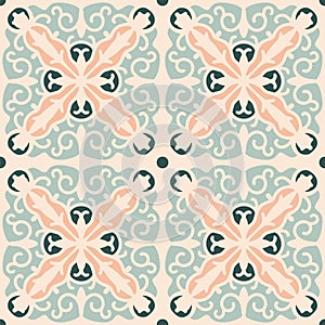 Seamless pattern with arabesques in retro style. Vector