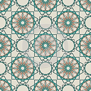seamless pattern in arabic style in pastel colors