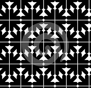 Seamless pattern with arrows, black and white infinite geometric