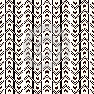 Seamless pattern with arrows motif. Repeated mini angle brackets. Chevrons wallpaper. Minimalist abstract background.