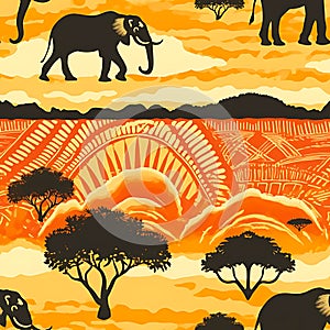 Seamless pattern art of Africa background