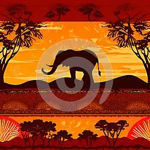 Seamless pattern art of Africa background