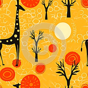 Seamless pattern art of Africa background