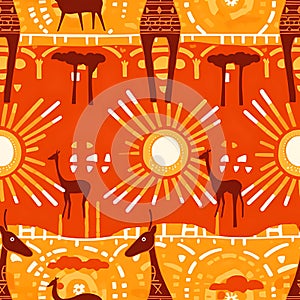 Seamless pattern art of Africa background