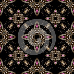 Seamless pattern art deco graphic ornament stylish background, repeating texture stylized elements