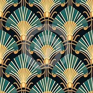Seamless pattern in art deco style