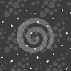 Seamless pattern with asteroids and stars