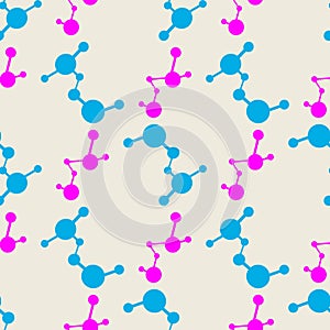 Seamless pattern Atomic structure molecular model science print