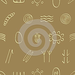 Seamless pattern with australian aboriginal symbols