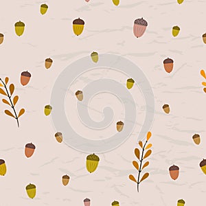 Seamless pattern in autumn colors from collection with piglet.