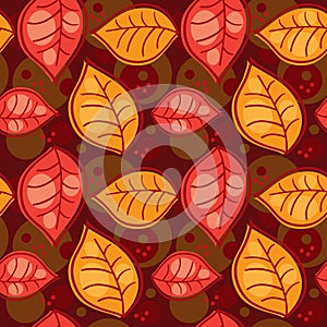 Seamless pattern with autumn leafs