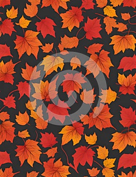 Seamless pattern of autumn reddish leaves Non-direction organic pattern for texturing