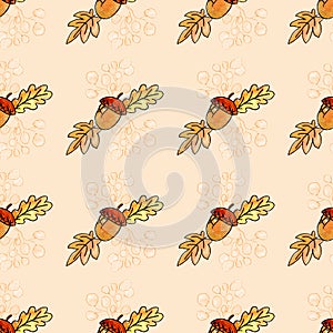 Seamless pattern of autumn vector background, Autumn background