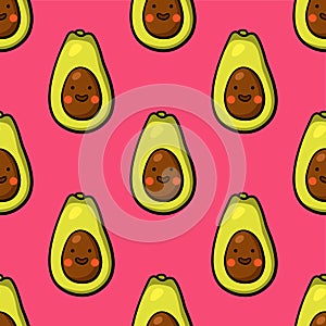 Seamless pattern with avocado