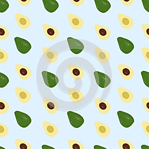 Seamless pattern with avocadoes