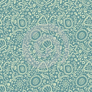 Seamless pattern or background with abstract protozoa