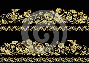 Seamless pattern, background In baroque, rococo, victorian, renaissance style.