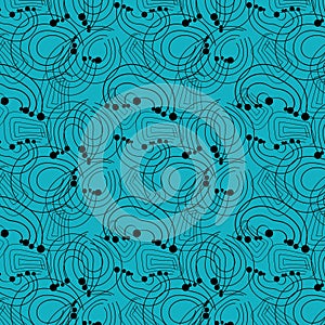 Seamless pattern on a background of the color of the sea wave.