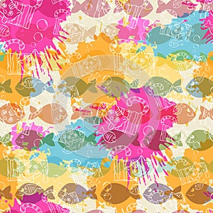 Seamless pattern on the background of colorful