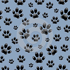 Seamless pattern background composed of dog\'s footprints