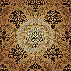 Seamless pattern background.Damask wallpaper.