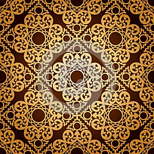 Seamless Pattern Background.Damask Wallpaper.