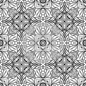 Seamless pattern, background with geometric floral abstract patt
