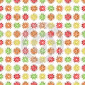 Seamless pattern background grapefruit, lemon, lime, orange.