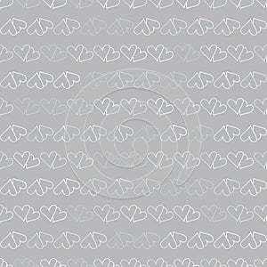 Seamless pattern background. Gray hearts on hoar ground. Dearness wallpaper. Symbol of love. photo