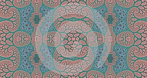 Seamless pattern background ideal for carpets, tapestries, fabric and wallpapers with a detailed abstract floral pattern