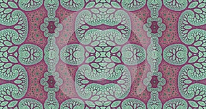 Seamless pattern background ideal for carpets, tapestries, fabric and wallpapers with a detailed abstract floral pattern