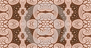 Seamless pattern background ideal for carpets, tapestries, fabric and wallpapers with a detailed abstract floral pattern