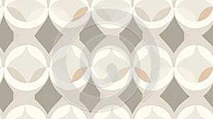 Seamless pattern background inspired by Scandinavian design with warm whites and pale pastels, geometric shapes sleek lines,