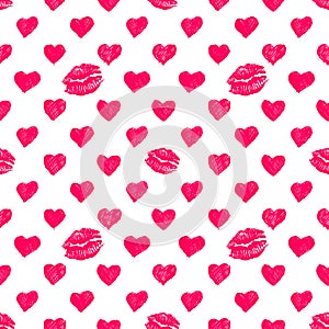 Seamless pattern background with lipsticks prints