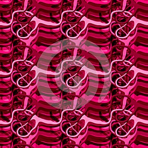 Seamless pattern background with multi-colored lines and circles.