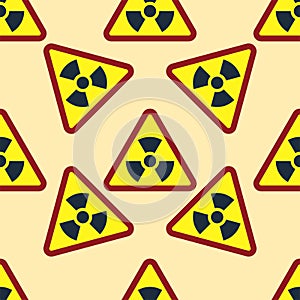 Seamless pattern background nuclear power sign vector industrial electric pollution station chimney smoke reactor symbol
