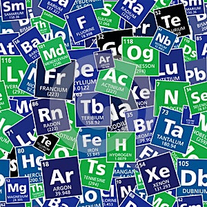 seamless pattern background of Periodic table of the chemical elements