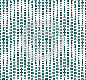 Seamless pattern, background, texture. Geometric elements, circles. Polka dot. Shades of green on white.