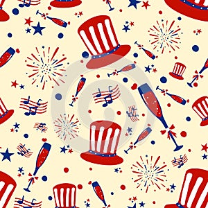 Seamless pattern background for 4th of July Independence Day America