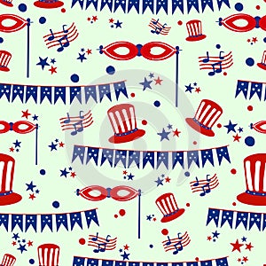 Seamless pattern background for 4th of July Independence Day America