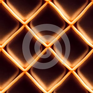 Seamless pattern background, waffle texture closeup. Generative AI