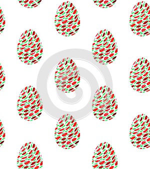 Seamless pattern, backgrounds, textures of multi colored abstract Easter eggs. Watercolor decorative drawing