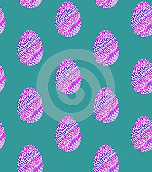 Seamless pattern, backgrounds, textures of multi colored abstract Easter eggs. Watercolor decorative drawing