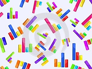 Seamless pattern with bar graph