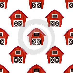 seamless pattern with barn house