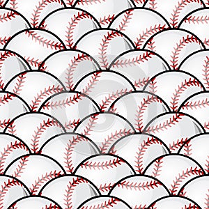 Seamless pattern with baseball softball ball graphics.